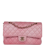 Chanel Medium Classic Double Flap Bag Pink Iridescent Ombre Goatskin Gold Hardware