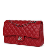 Chanel Medium Classic Double Flap Dark Red Caviar Silver Hardware