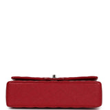 Chanel Medium Classic Double Flap Dark Red Caviar Silver Hardware