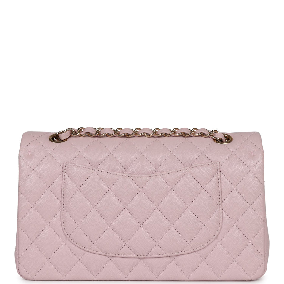 Chanel Medium Classic Double Flap Light Pink Caviar Light Gold Hardware
