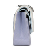 Chanel Medium Classic Double Flap Light Blue/Light Purple/White Ombre Metallic Lambskin Silver Hardware
