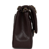 Chanel Medium Classic Double Flap Dark Purple Caviar Gold Hardware