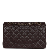 Chanel Medium Classic Double Flap Dark Purple Caviar Gold Hardware
