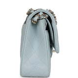 Chanel Medium Classic Double Flap Light Blue Caviar Light Gold Hardware