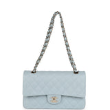 Chanel Medium Classic Double Flap Light Blue Caviar Light Gold Hardware