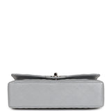 Chanel Medium Classic Double Flap Silver Metallic Lambskin Silver Hardware