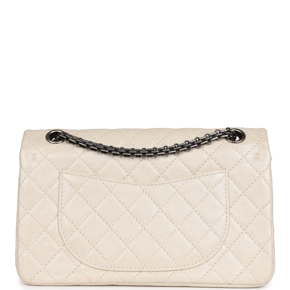 Chanel Reissue 225 2.55 Lucky Charms Double Flap Bag Ivory Aged Calfskin Ruthenium Hardware