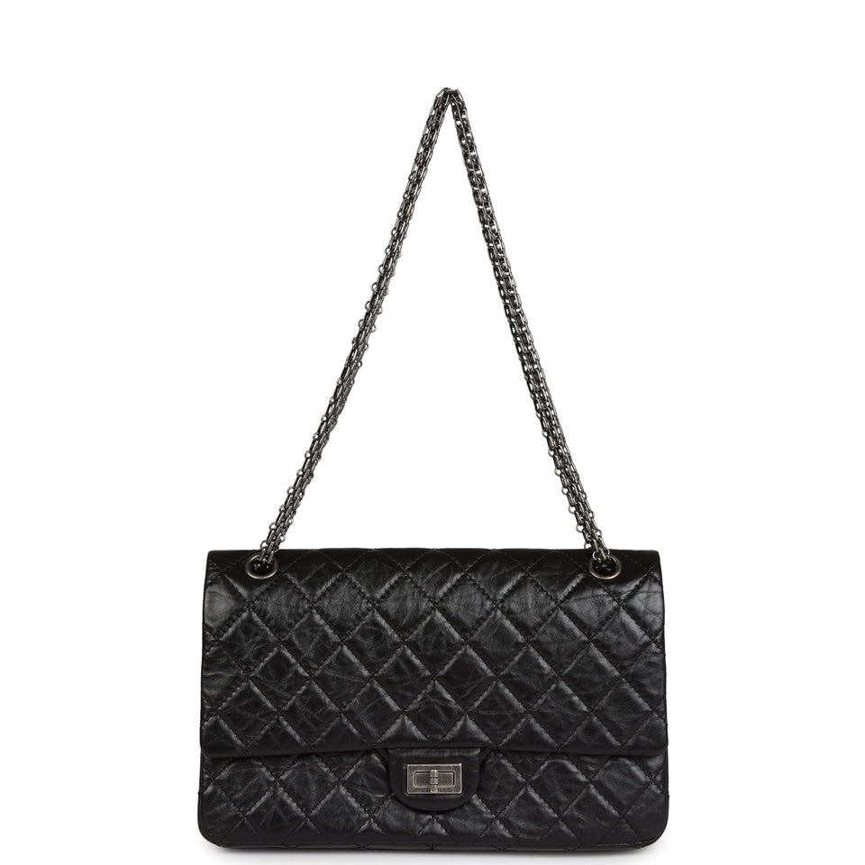 Chanel Medium Reissue 226 2.55 Flap Black Aged Calfskin Ruthenium Hardware