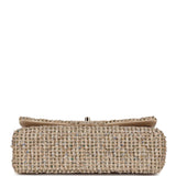 Chanel Medium Classic Double Flap Beige Tweed Gold Hardware