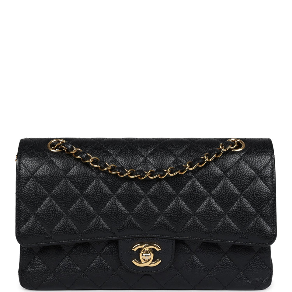 Chanel Medium Classic Double Flap Black Caviar Gold Hardware