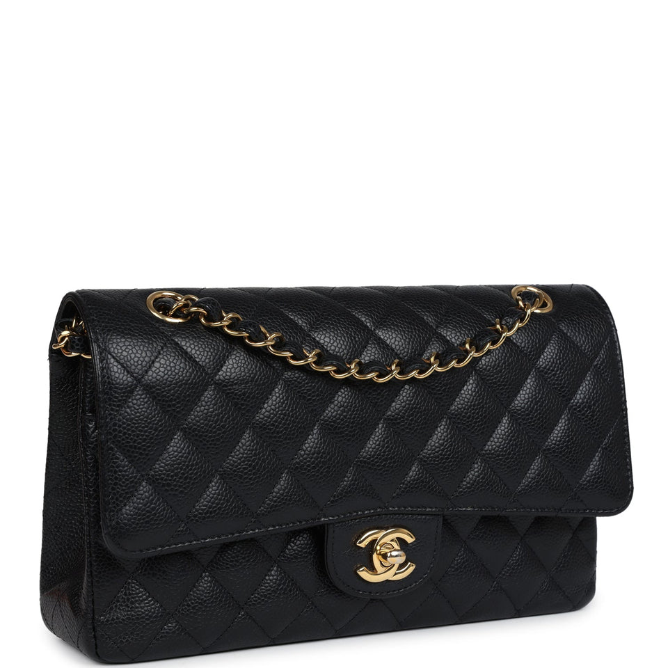 Chanel Medium Classic Double Flap Black Caviar Gold Hardware