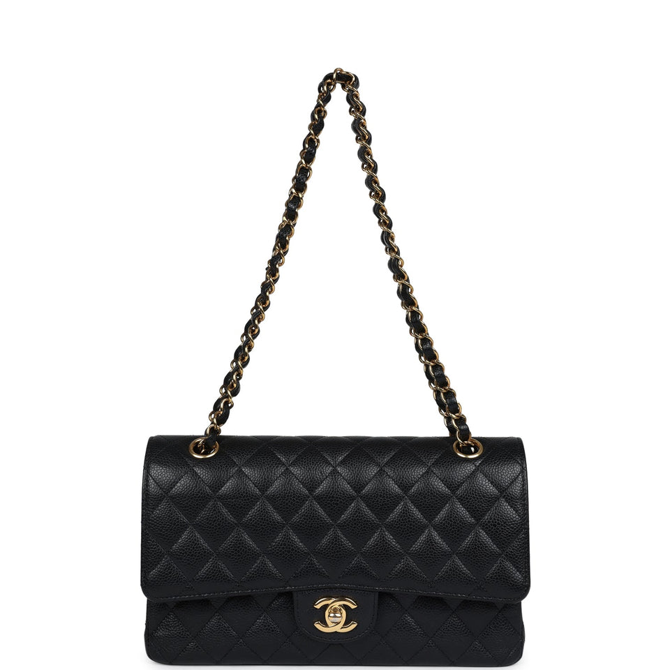 Chanel Medium Classic Double Flap Black Caviar Gold Hardware