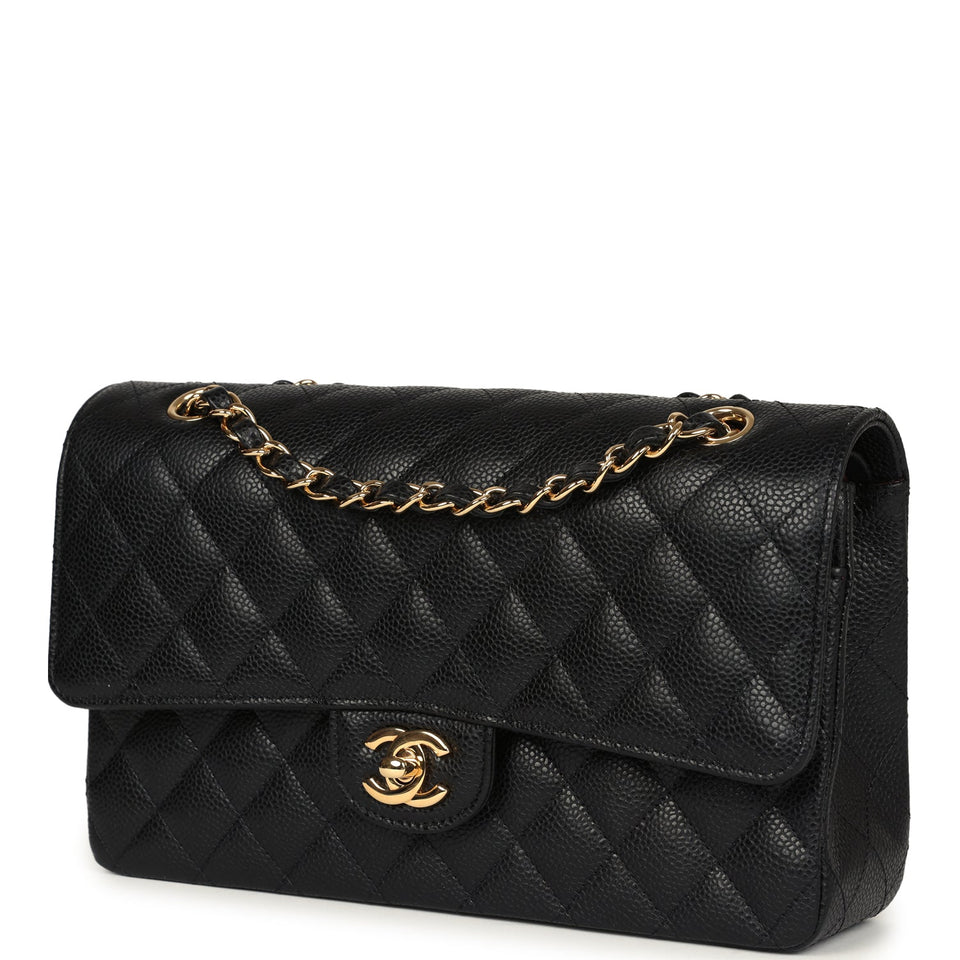 Chanel Medium Classic Double Flap Black Caviar Gold Hardware