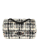 Chanel Mini Classic Flap Black and White Tweed Black Hardware