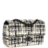 Chanel Mini Classic Flap Black and White Tweed Black Hardware