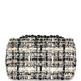 Chanel Mini Classic Flap Black and White Tweed Black Hardware