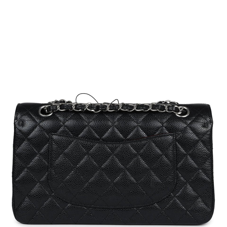 Chanel Medium Classic Double Flap Black Caviar Silver Hardware