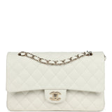 Chanel Medium Classic Double Flap White Caviar Light Gold Hardware