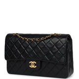 Chanel Vintage Medium Classic Double Flap Black Lambskin Gold Hardware