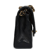 Chanel Vintage Medium Classic Double Flap Black Lambskin Gold Hardware