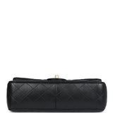 Chanel Medium Camellia Crush Flap Bag Black Lambskin Antique Gold Hardware