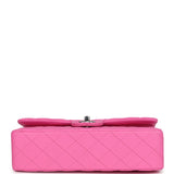 Chanel Medium Classic Double Flap Dark Pink Lambskin Silver Hardware