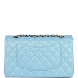 Chanel Medium Classic Double Flap Bag Light Blue Iridescent Calfskin Gold Hardware