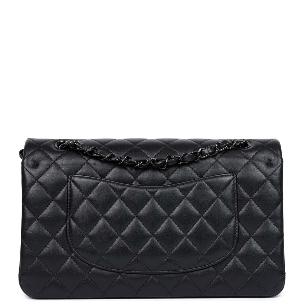 Chanel Medium Classic Double Flap Bag SO Black Lambskin Black Hardware