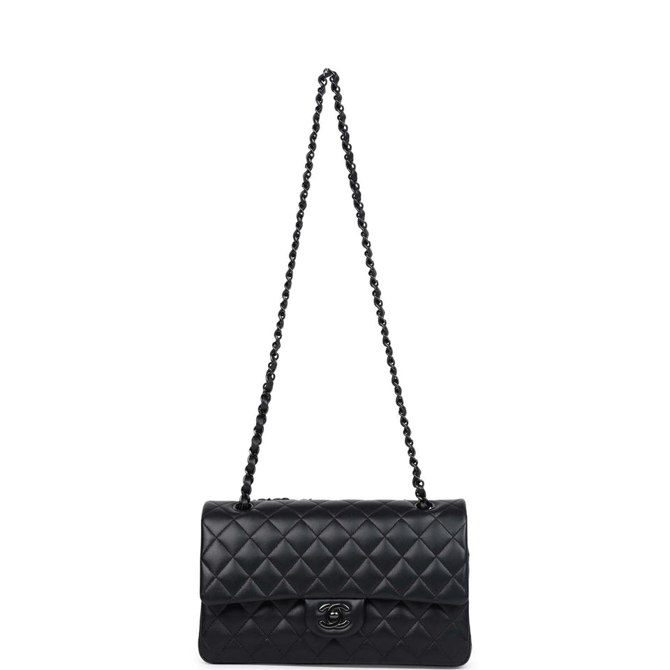 Chanel Medium Classic Double Flap Bag SO Black Lambskin Black Hardware
