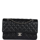 Chanel Medium Classic Double Flap Black Caviar Silver Hardware