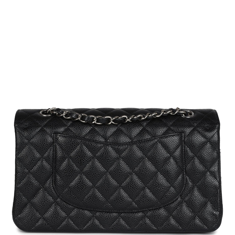 Chanel Medium Classic Double Flap Black Caviar Silver Hardware