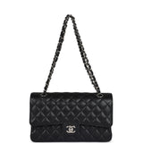 Chanel Medium Classic Double Flap Black Caviar Silver Hardware