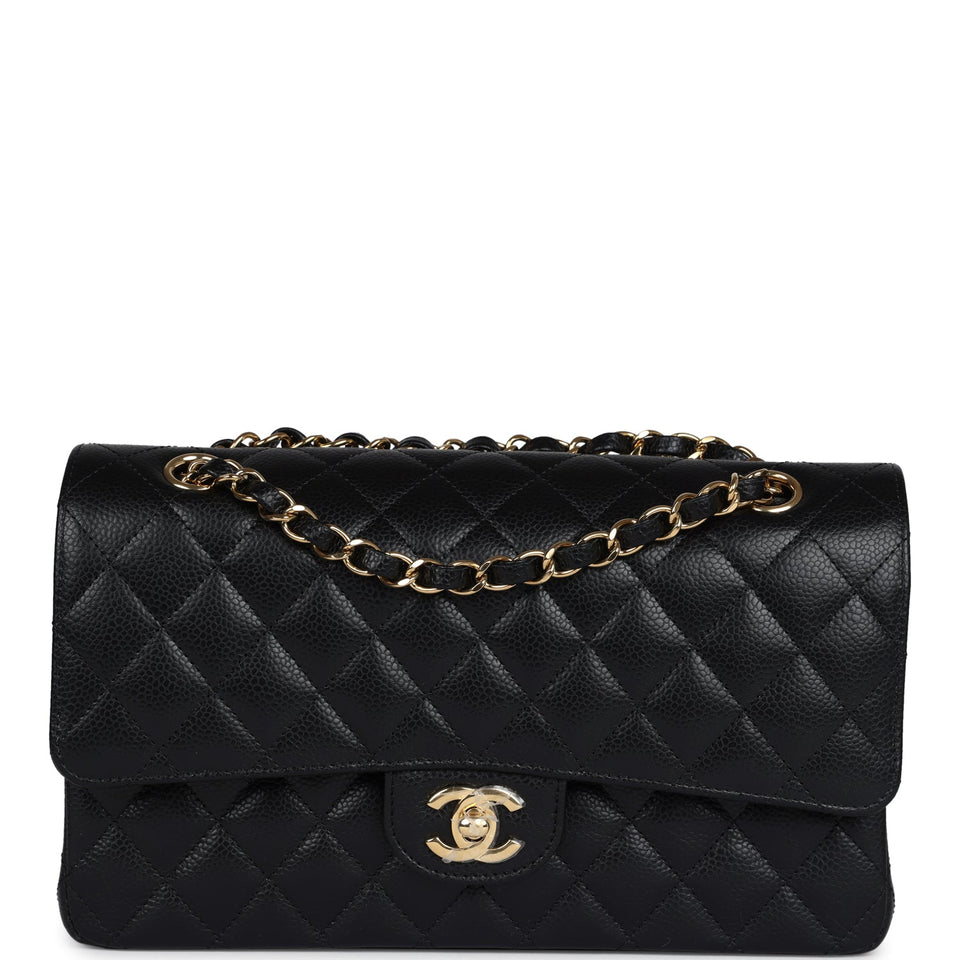 Chanel Medium Classic Double Flap Black Caviar Gold Hardware