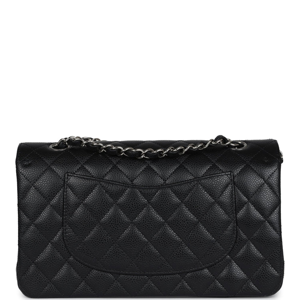 Chanel Medium Classic Double Flap Black Caviar Silver Hardware