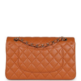 Chanel Medium Classic Double Flap Bag Caramel Caviar Light Gold Hardware