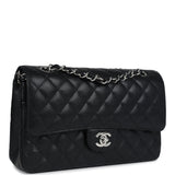 Chanel Medium Classic Double Flap Black Caviar Silver Hardware