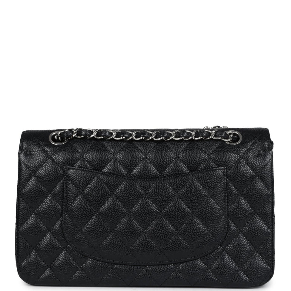 Chanel Medium Classic Double Flap Black Caviar Silver Hardware