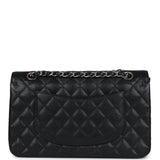 Chanel Medium Classic Double Flap Black Caviar Silver Hardware