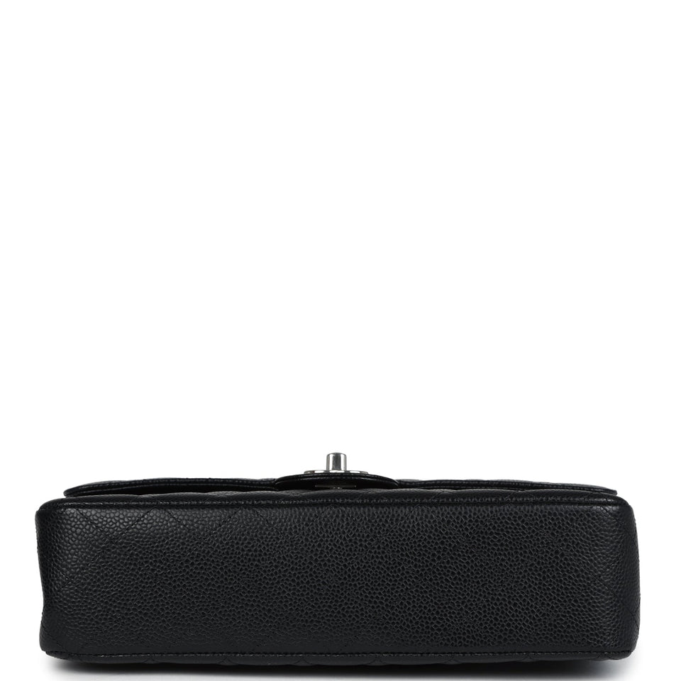 Chanel Medium Classic Double Flap Black Caviar Silver Hardware