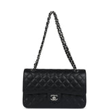 Chanel Medium Classic Double Flap Black Caviar Silver Hardware