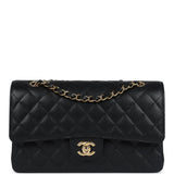 Chanel Medium Classic Double Flap Bag Black Caviar Gold Hardware