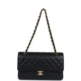 Chanel Medium Classic Double Flap Bag Black Caviar Gold Hardware