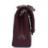 Chanel Medium Classic Double Flap Bag Burgundy Caviar Light Gold Hardware