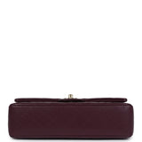 Chanel Medium Classic Double Flap Bag Burgundy Caviar Light Gold Hardware