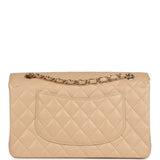 Chanel Medium Classic Double Flap Beige Caviar Gold Hardware