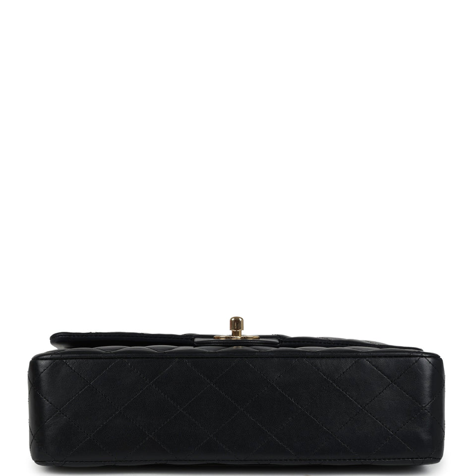 Chanel Medium Classic Double Flap Bag Black Lambskin Gold Hardware