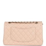 Chanel Medium Classic Double Flap Light Beige Caviar Light Gold Hardware