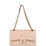 Chanel Medium Classic Double Flap Light Beige Caviar Light Gold Hardware