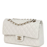 Chanel Medium Classic Double Flap White Caviar Light Gold Hardware