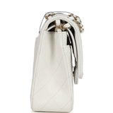 Chanel Medium Classic Double Flap White Caviar Light Gold Hardware